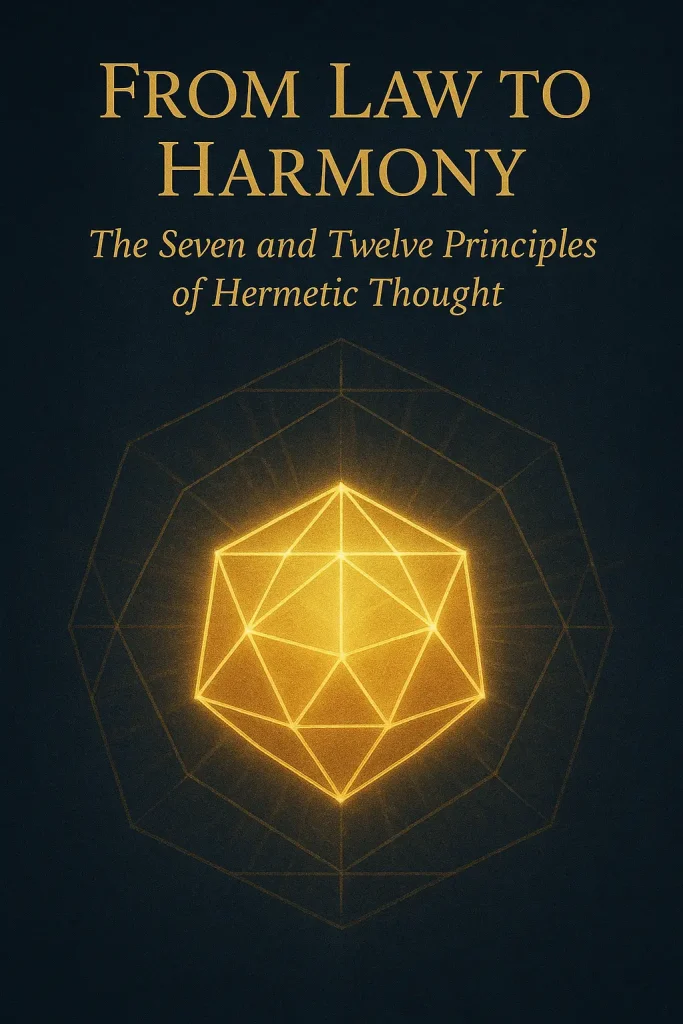 hermetic principles - Golden dodecahedron emerging from a heptagonal structure ~ From Law to Harmony hermetic principles